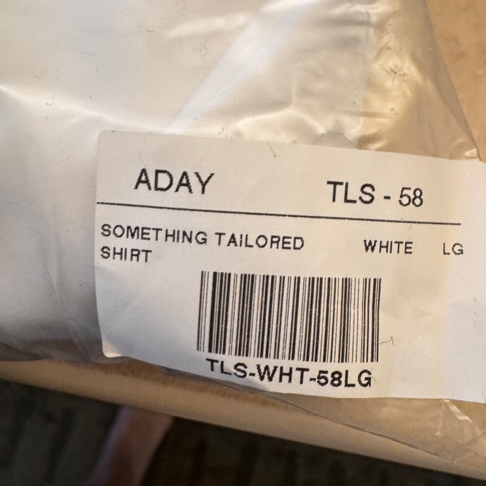 NWT ADAY Something Tailored V Neck Shirt white sz L Blouse sustainable - Picture 8 of 8
